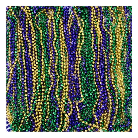 Funny Party Hats 144ct Mardi Gras Beads Necklaces - Party Costumes Accessories (Mardi Gras Colors)