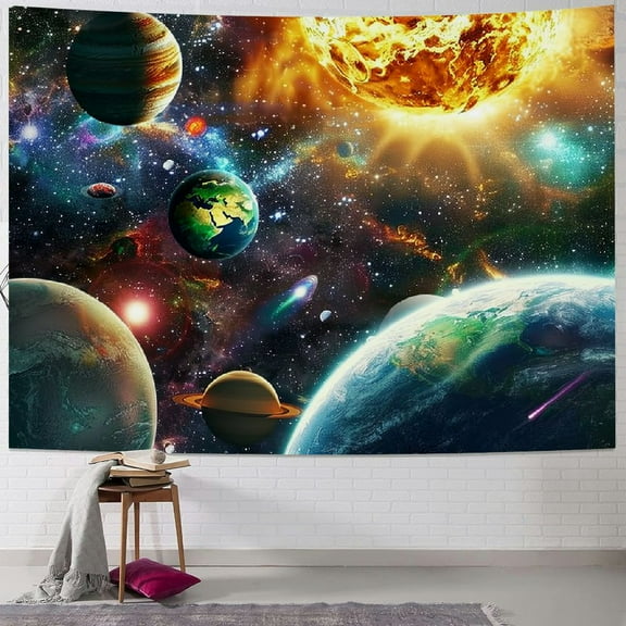 PRATYUS Space Planet Tapestry Galaxy Universe Planets Tapestry Solar System Tapestry Wall Hanging Tapestries for Bedroom Living Room Apartment Dorm Decorations Painting