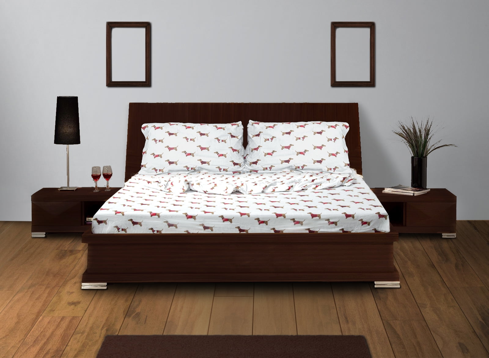 Dearfoams 100% Cotton Flannel Super Soft Sheet Sets, Dachsmund, Twin