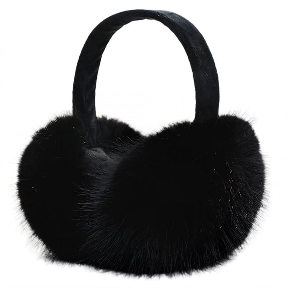 TELOLY Ear Muffs,Comfortable Plush Padding Ear Muffs for Kids,Cozy Cold Protection Womens Ear Muffs,Black