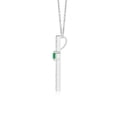 thumbnail image 2 of Angara Natural 0.1 Ct. Emerald with Diamond Cross Pendant Necklace in 14K White Gold for Women with 18 Inch Cable Chain, 2 of 8