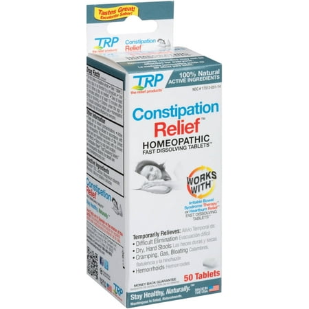 The Relief Products Constipation Relief Homeopathic Fast Dissolving Tablets 50 ea (Pack of (Best Way To Relieve Constipation Fast)
