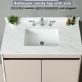 thumbnail image 2 of 43 Inch Sintered Stone Bathroom Vanity Top White - 4" Backsplash, Pre-drilled Faucet Hole, Rectangular Sink, Glowthe-dark With Holes And Backsplash, 2 of 7