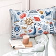 thumbnail image 4 of Naloa Watercolor Nautical Pillow Covers, Throw Pillow Case Cushion Covers,Cushion for Bedroom,Couch,Home-14"x20", 4 of 6