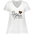 thumbnail image 3 of Inktastic Well Bless Your Heart with Leopard Print Women's Plus Size V-Neck T-Shirt, 3 of 5