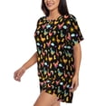 thumbnail image 2 of Picia Flowe Rooster Pajamas Sets for Women Soft Short-Sleeved Pjs with Lounge Shorts Two Piece Sleepwear-Large, 2 of 9