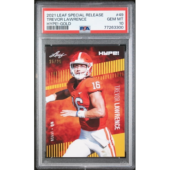 Trevor Lawrence PSA 10 2021 Leaf Hype #49 Rookie Card Gold #15/25