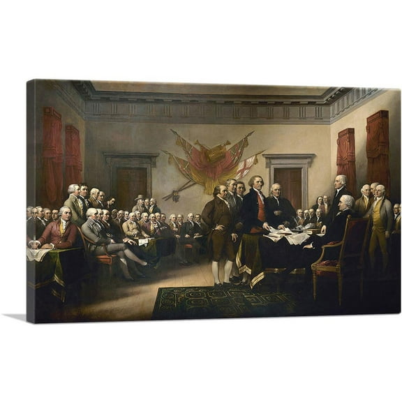 ARTCANVAS Signing Declaration Of Independence 1819 Canvas Art Print by John Trumbull - Size: 26" x 18" (0.75" Deep)