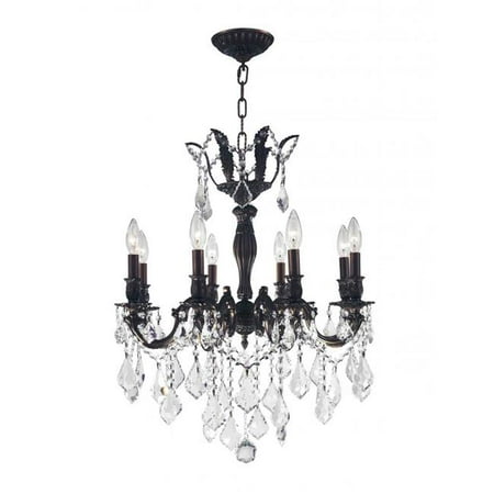 06 Flemish Finish - Versailles Collection 8 Light Flemish Brass Finish with Clear Crystal Chandelier