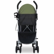 Jeep TurboGlyde Plus Stroller by Delta Children - Lightweight Travel Stroller Only Weighs 13.7 Pounds, Olive Green