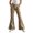 Q366 Khaki, variant on Glisme Little Girls Trousers Graphic Print Zip Front With Pockets Autumn Loose Fit Girls Flare Leg Pants Size 5-6 Years