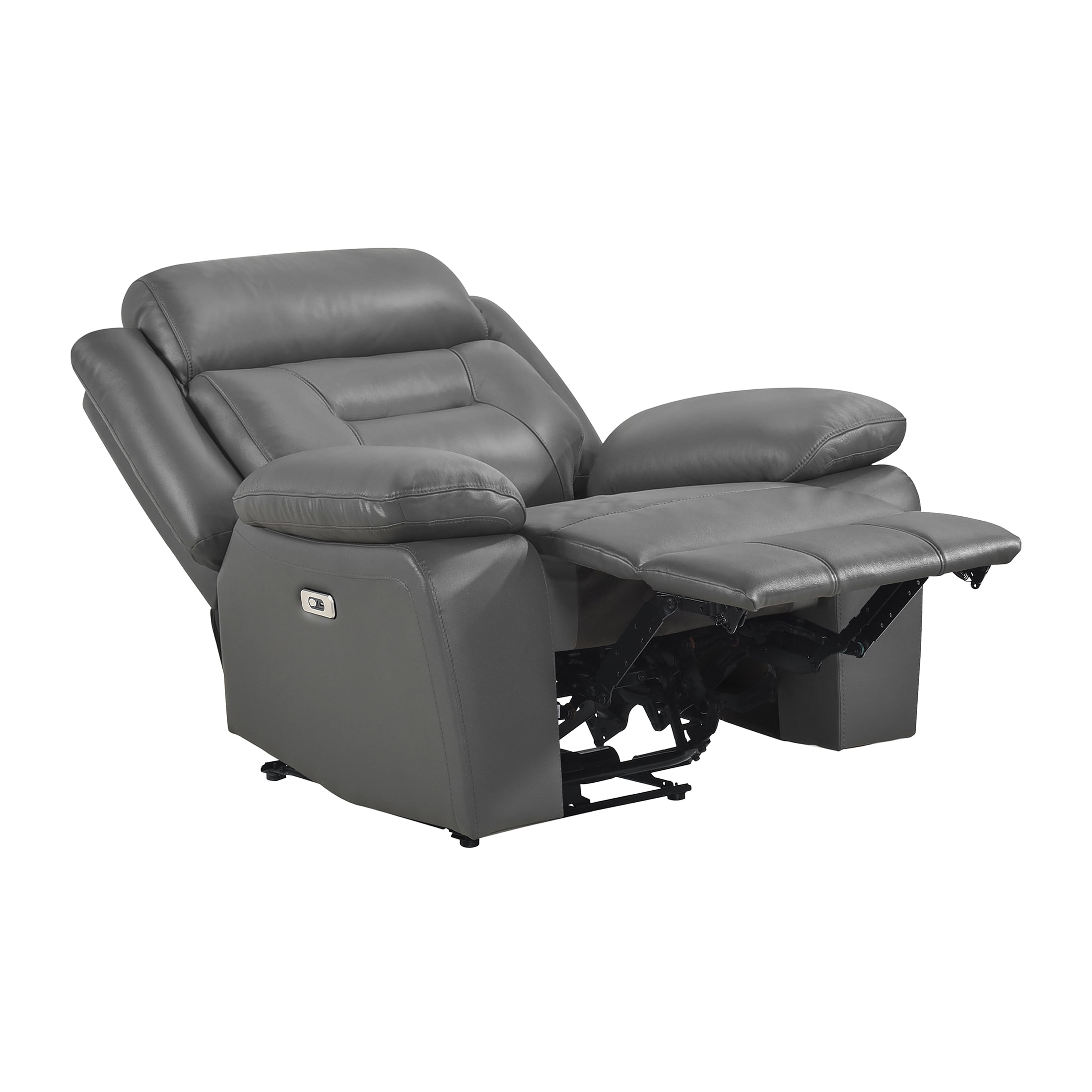 OakvillePark Trevellan Leather Power Reclining Chair, Dark Gray