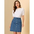 thumbnail image 2 of DARING DIVA Women's A-line Button Front Denim Short Skirt XL Blue, 2 of 6