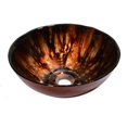thumbnail image 2 of Dawn Tempered glass, hand-painted glass vessel sink-round shape,  Black and Brown, 2 of 2