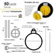 thumbnail image 2 of Esfera de Tela decorativa con Luces LED Dorada, 2 of 4