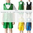 thumbnail image 3 of ATOGUTA Clothing Set For Boys Short Sleeve Shirt, Shorts, Bow Tie, Sequine Vest Wedding Birthday Formal Wear Size 4T-15, Blue, 3 of 6