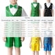 thumbnail image 3 of Conjuntos de solapa de manga corta CUHK Conjunto de pantalones cortos de manga corta para niños Conjunto de tres piezas con lentejuelas Traje de rendimiento para niños Chaqueta de traje Tops de poliés, 3 of 7
