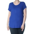 thumbnail image 2 of INC $39 Womens New 1159 Blue Jewel Neck Short Sleeve Casual Top XL B+B, 2 of 3