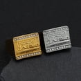thumbnail image 2 of 14K Yellow Gold the Last Supper Dinner Painting Luxury Hip Hop Square Rings for Men Women Gift Jewelry, 2 of 6