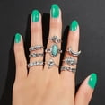 thumbnail image 4 of Kiplyki 9pcs/Set Women Bohemian Vintage Silver Stack Rings Above Knuckle Rings Set, 4 of 8