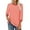 Coral, variant on Women's 3/4 Sleeve Crew Neck Color Block Tunic Top Dressy Casual Loose Fit Tee Shirt