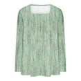 thumbnail image 4 of Dyegold Fall Tops For Women 2023 Trendy Floral Shirts Cute Vintage Pleated Front Square Neck Blouses Dressy Casual Tunics, 4 of 4
