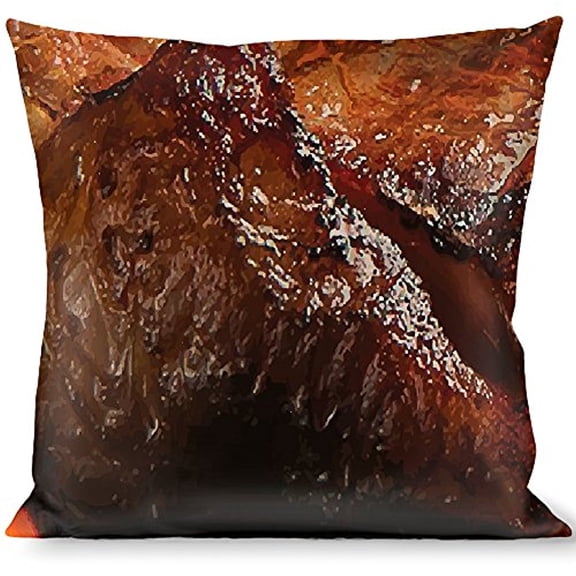 Buckle-Down Throw Pillow - Vivid Grilled Steak