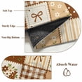 thumbnail image 6 of Flowers Patchwork Round Area Rug 3 FT, Small Kitchen Bathroom Mat, Brown Farmhouse Country Plaid Washable Indoor Outdoor Throw Runner Carpet Non-Shedding Doormat for Table Shower Sofa Entryway, 6 of 8