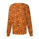 thumbnail image 3 of Women Long Sleeve Pattern Pocket Working Halloween Print Stand-up Collar Single-breasted Protective Overalls Cardigan Jacket Top, 3 of 4