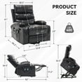 thumbnail image 7 of Muumblus Power Lift Recliner Chair with Heat and Massage Electric lift Chairs for Elderly, Black, 7 of 7