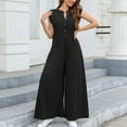 thumbnail image 2 of fheaev Jumpsuits for Women Casual Summer 1 Piece Outfits Solid Color Sleeveless Wide Leg Pants Rompers with Pockets Clubwear Straight Leg Jumpsuit for Workwear, 2 of 8