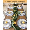 thumbnail image 4 of 15 Inch Round Placemats Set of 4, Bunny Gnomes Easter Non Slip Heat Insulation PP Table Mats, Eggs Blue Checkered Farmhouse Washable Place Mats for Kitchen Dining Party Table Decor, 4 of 7