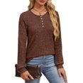 thumbnail image 2 of XIEERDUO Womens Sweaters Lightweight Henley Neck Button Up Long Sleeve Shirt Tops, 2 of 5