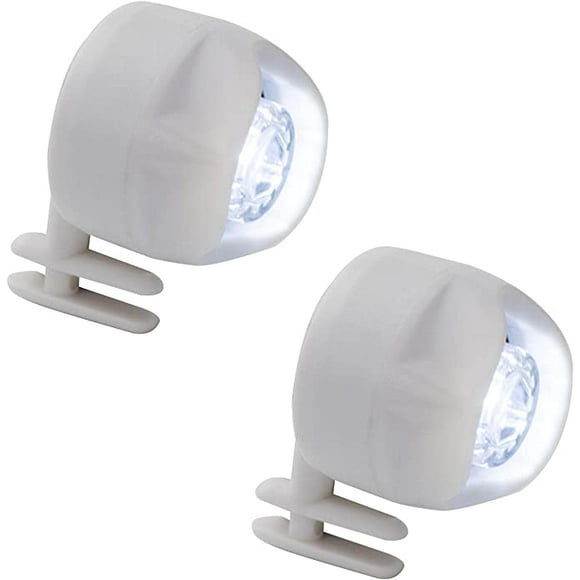 Toe light (white), 2 pieces of shoe decorations, illuminated small lights, waterproof and charming outdoor sports Croc shoe lights, shoe decorations, charming adult and ren's fun shoe accessories