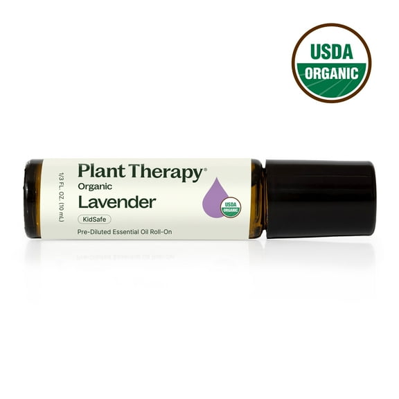 Plant Therapy Lavender Essential Oil Roll-On, Aromatherapy for Relaxation and Calming, Pure & USDA Certified Organic, 10 mL