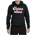 thumbnail image 2 of Wild Bobby, Jesus Vibes Inspirational/Christian Unisex Graphic Hoodie Sweatshirt, Black, Small, 2 of 6