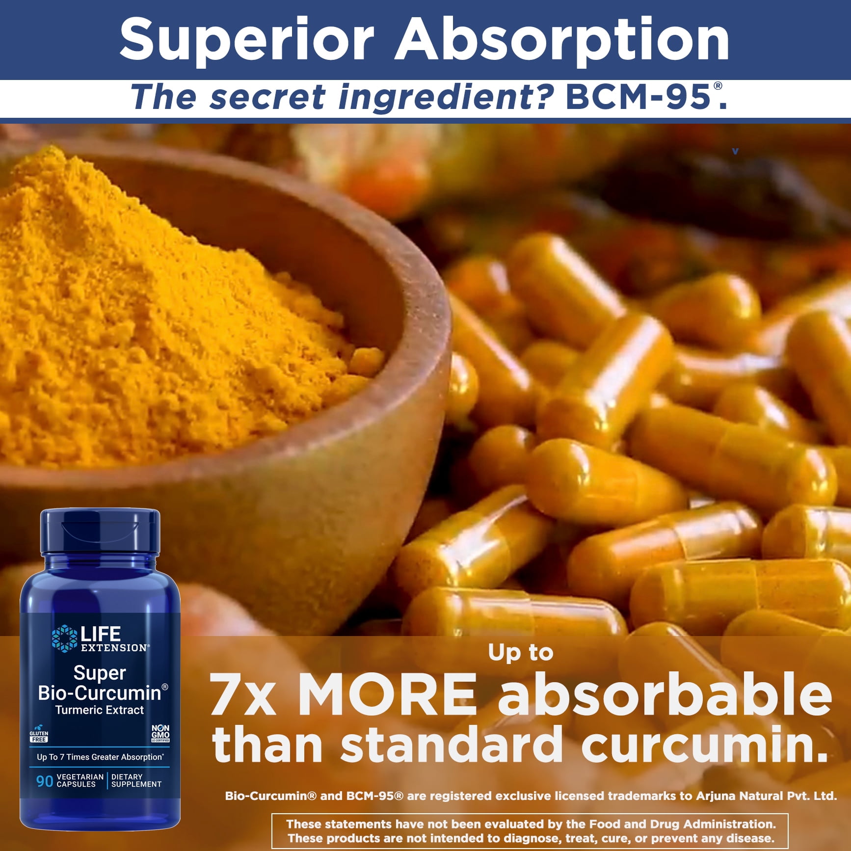 Life Extension Super Bio-Curcumin Turmeric Extract 400 mg, 90 Vegetarian Capsules