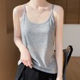 thumbnail image 4 of Tbopshirt Women Cotton Camisoles Tank Tops Sleeveless Crew Neck Solid Color Spaghetti Strap Summer,2XL, 4 of 6