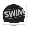 thumbnail image 4 of Unique Bargains 1 Pc Silicone Waterproof Letter Swim Cap Black White, 4 of 5