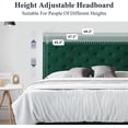thumbnail image 4 of Allewie King Size Bed Frame, Velvet Upholstered Platform Bed with Adjustable Diamond Button Tufted & Nailhead Trim Headboard, Green, 4 of 8