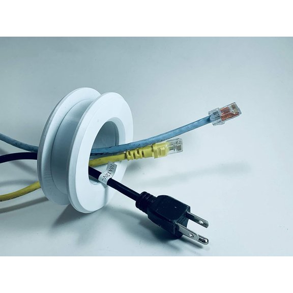 2" ID White Ceiling Tile Grommet - Fits 1/2" - 5/8” Thickness.