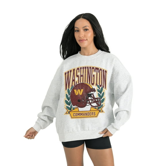 Women's Gameday Couture Gray Washington Commanders Heritage Premium Fleece Pullover Sweatshirt