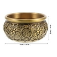 thumbnail image 2 of FRCOLOR Vintage Brass Treasure Bowl Feng Shui Decor Wealth Prosperity Money Holder Ornament For Home Office Decoration Good Luck Table Centerpiece, 2 of 8