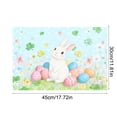 thumbnail image 3 of HuiXinOu Easter Themed Placemat 45x30cm with Rabbit Egg Clover Pattern Waterproof Table Mat for Holiday Dining Party Decor, 3 of 6