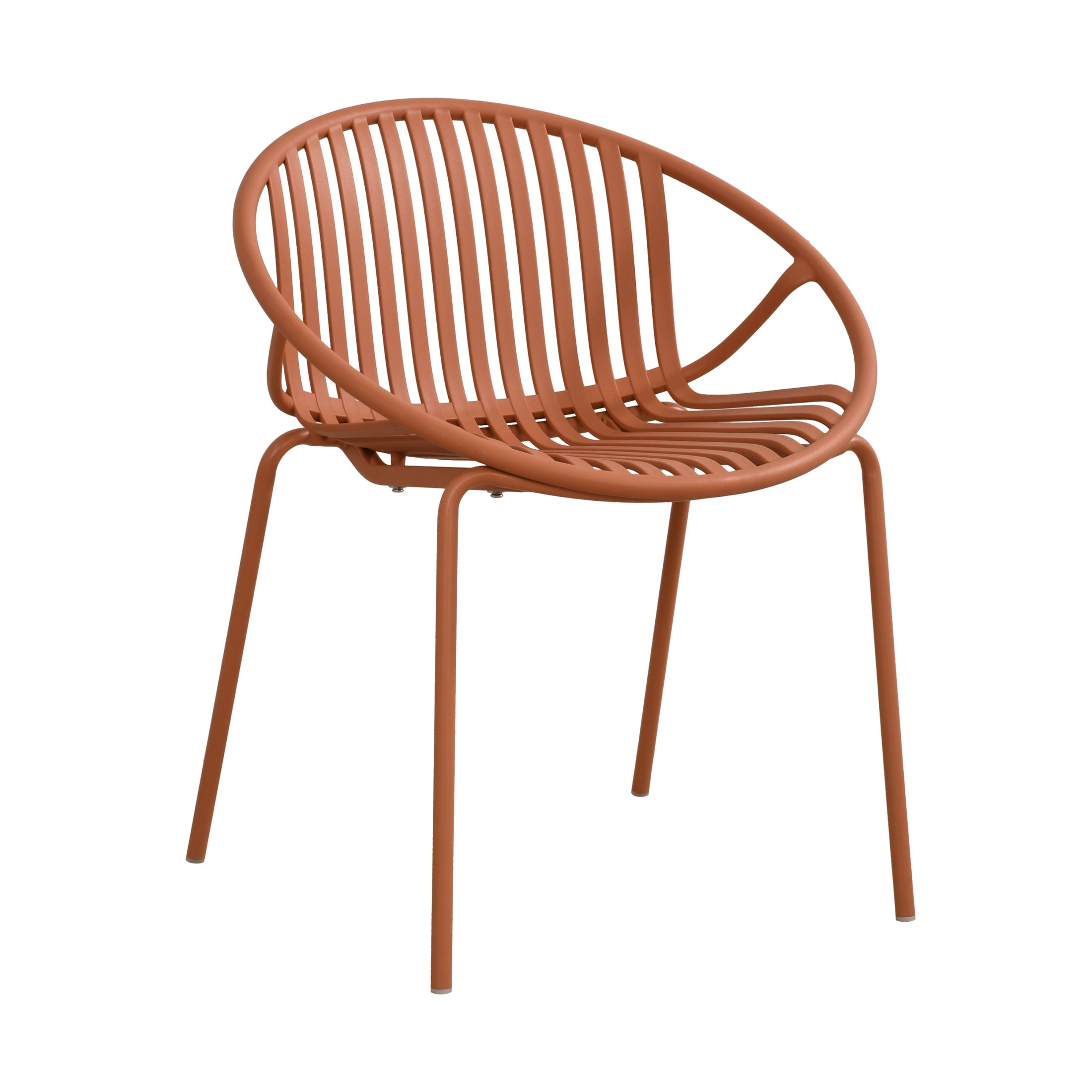 Christopher Knight Home Minimalist Plastic Outdoor Folding Dining Chairs, Metal Legs, Orange, Set of 2