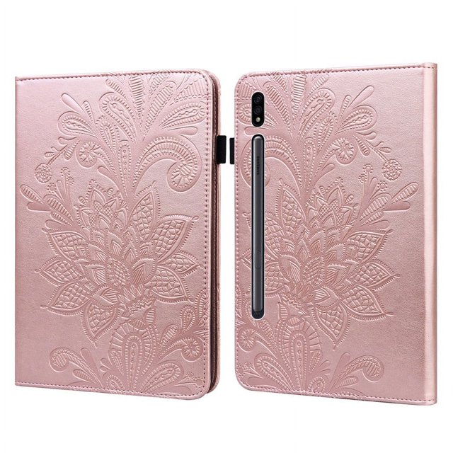 For Samsung Tab S9 S8 S7 Case Cute Flower Butterfly Embossed for Galaxy Tab S8 S9 Cover 11inch for Samsung Galaxy S9 Tablet Case Pink-LS For Tab S7 11 inch