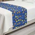 thumbnail image 2 of Fruits Bed Runner, Vibrant Oranges and Lemons Silhouettes with Mini Polka Dots, Decorative Accent Bedding Scarf for Hotels Homes and Guestrooms, Queen, Violet Blue Orange, by Ambesonne, 2 of 2