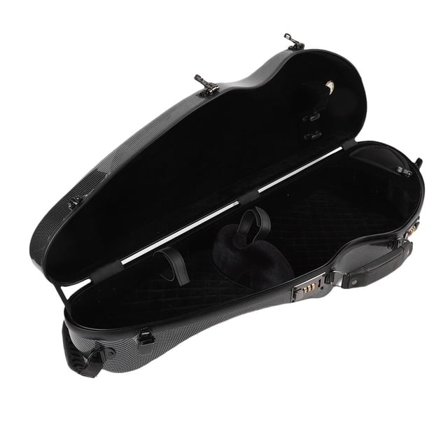 Backpack Violin Case, Double Straps Built in Hygrometer Rugged Violin Storage Box Black Color for Home