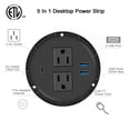 thumbnail image 4 of Arandela de alimentación de escritorio Kungfuking con PD 20 W USB C 2 AC 3 USB, 4 of 7