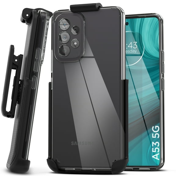 Encased Transparent Belt Case for Samsung Galaxy A73 5G Belt Clip, Clear Case with Holster